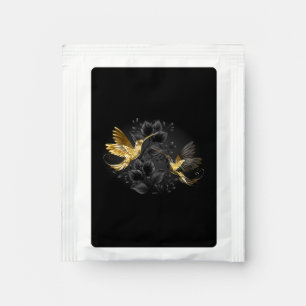 Black and Gold Hummingbird Tea Bag Drink Mix