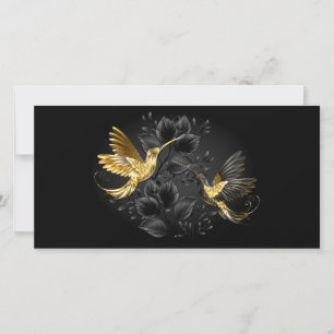 Black and Gold Hummingbird Thank You Card