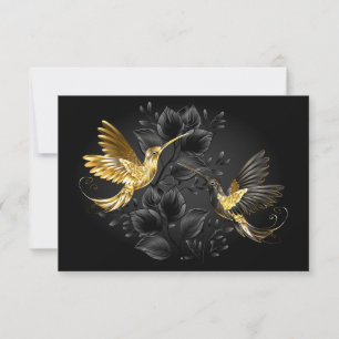 Black and Gold Hummingbird Thank You Card