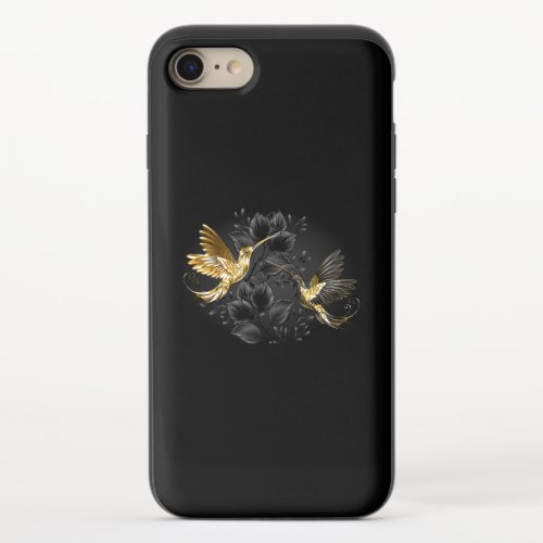 Black and Gold Hummingbird iPhone 87 Slider Case