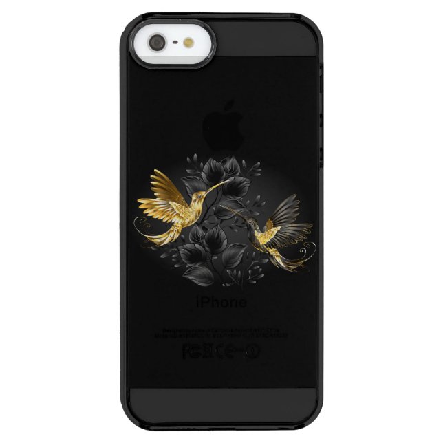 Black and Gold Hummingbird Uncommon iPhone Case (Back)