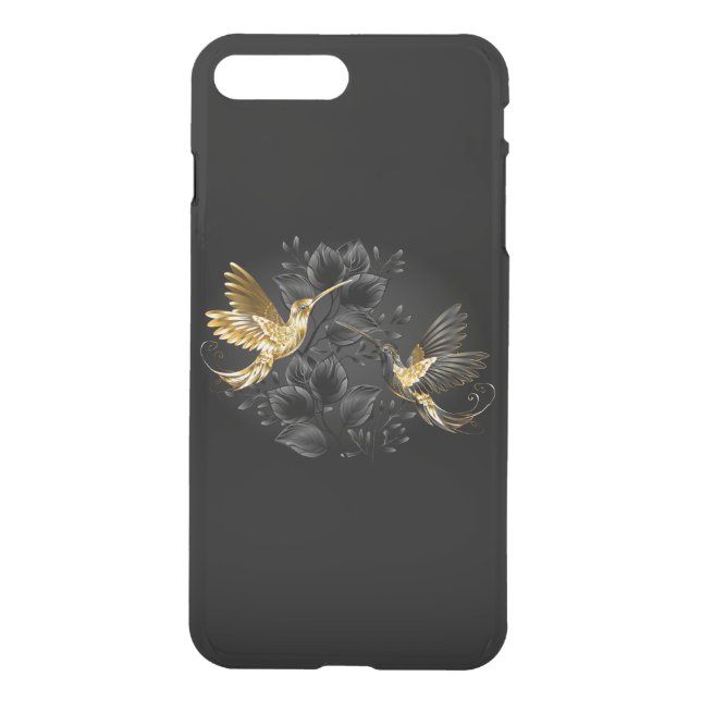 Black and Gold Hummingbird Uncommon iPhone Case (Back)