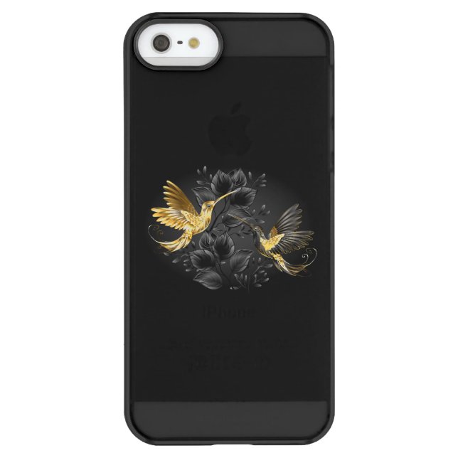 Black and Gold Hummingbird Uncommon iPhone Case (Back)