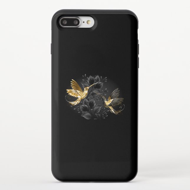 Black and Gold Hummingbird Uncommon iPhone Case (Back)