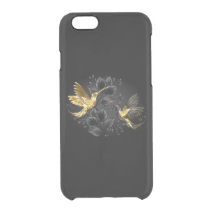 Black and Gold Hummingbird Clear iPhone 6/6S Case