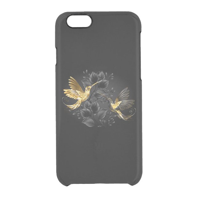 Black and Gold Hummingbird Uncommon iPhone Case (Back)