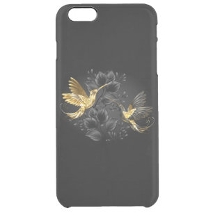 Black and Gold Hummingbird Clear iPhone 6 Plus Case