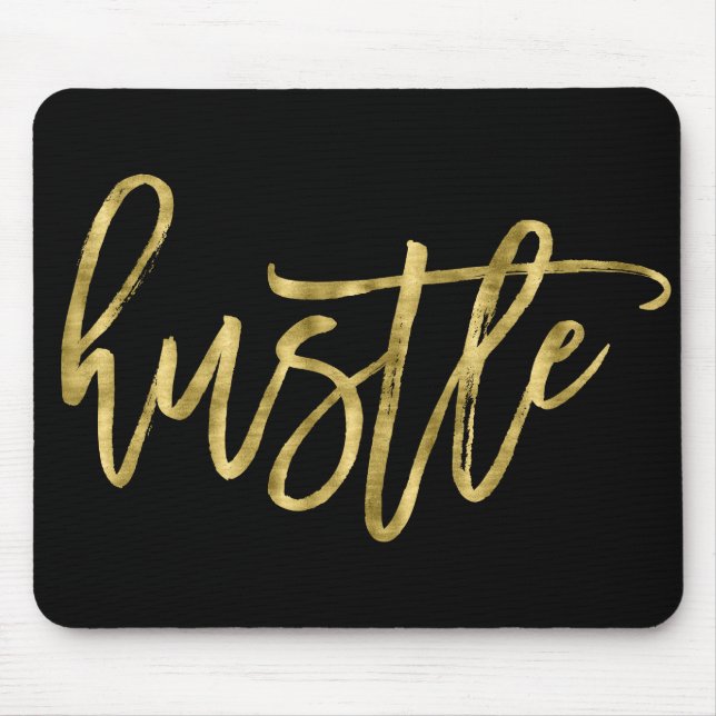 Black And Gold Hustle Mouse Pads (Front)