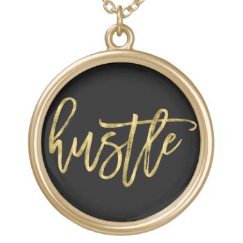 Black And Gold Hustle Necklaces by online_store at Zazzle