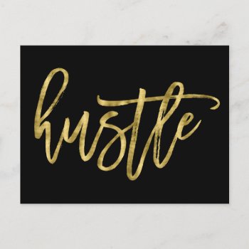 Black And Gold Hustle Postcards by online_store at Zazzle