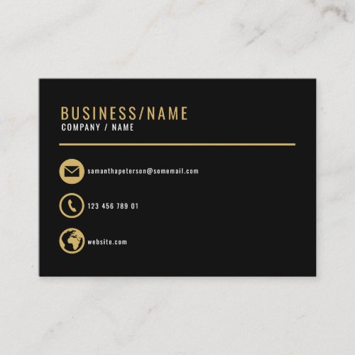 Black and gold icons business card business card