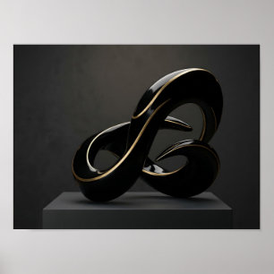 Black and Gold Infinity Sculpture Canvas Print