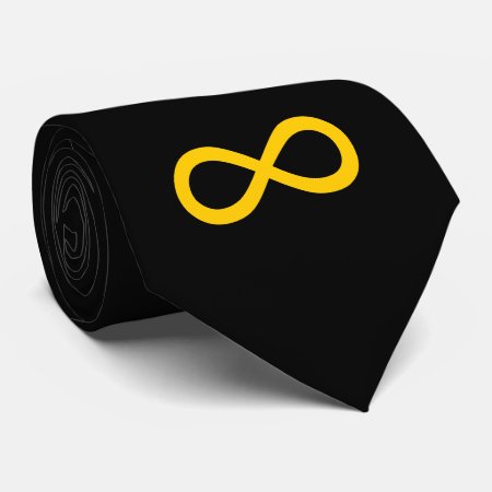 Black And Gold Infinity Symbol Neck Tie