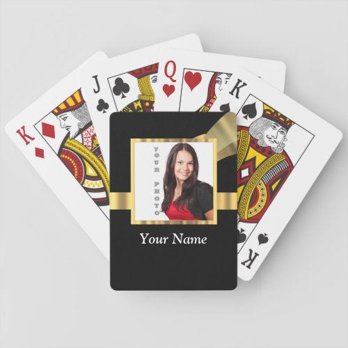Black and gold instagram template playing cards