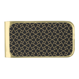 Black and Gold Islamic Mosaic Pattern Money Clip