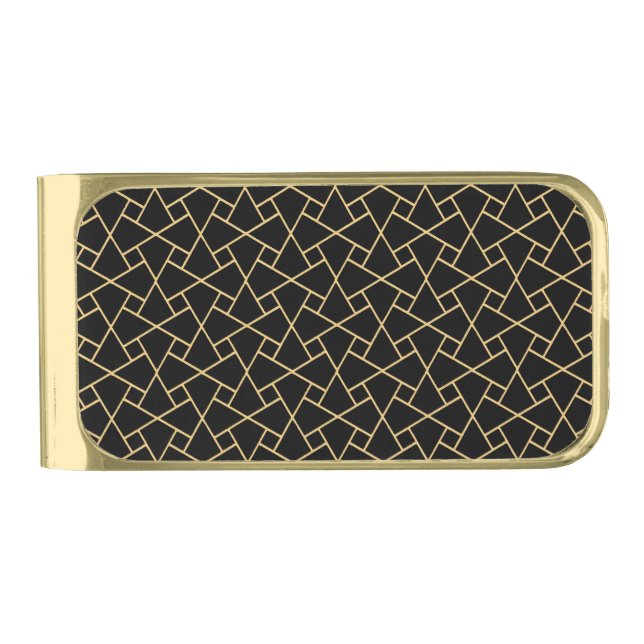 Black and Gold Islamic Mosaic Pattern Money Clip (Front)