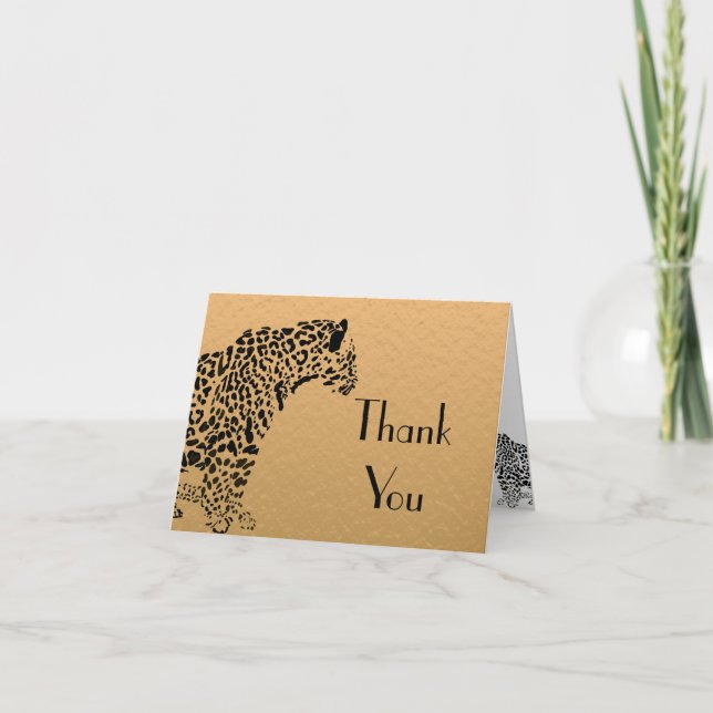 Black and Gold Jaguar Thank you Card (Front)