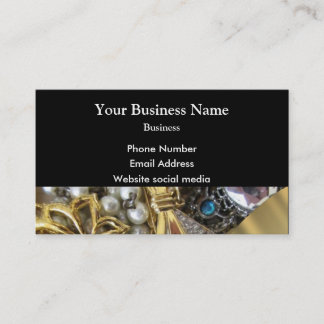 Black and gold jewelry collection business card
