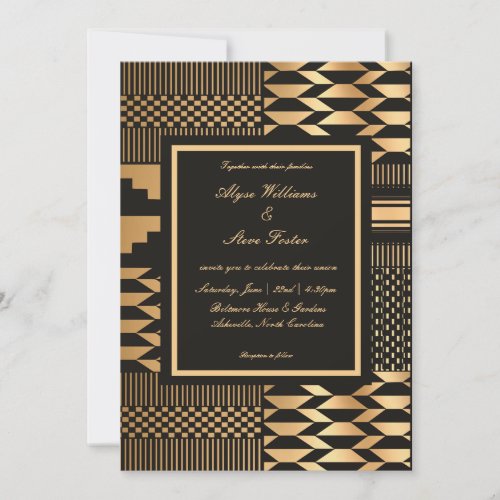 Black and Gold Kente Invitation