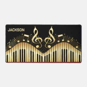 Black And Gold Keyboard Desk Mat