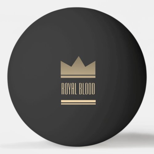 Black and Gold King Crown Ping Pong Ball