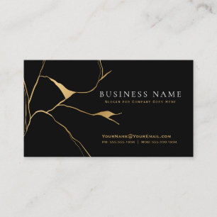 Black and Gold Kintsugi Professional Business Card
