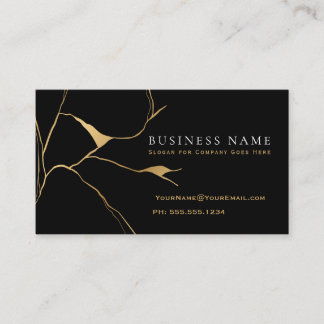 Black and Gold Kintsugi Professional Business Card