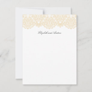 Black and Gold Lace Elegant Script Thank You Card