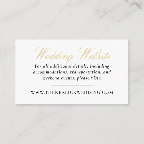 Black and Gold Lace Elegant Script Wedding Website Enclosure Card