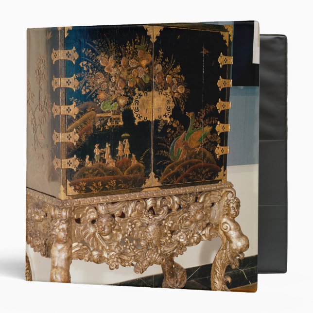Black and gold lacquer cabinet binder (Front/Inside)