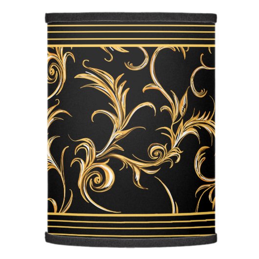 Black and Gold Lamp Shade (Left)