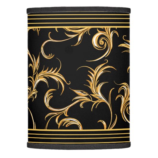 Black and Gold Lamp Shade (Front)