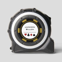 Black And Gold Las Vegas Casino Poker Chip Tape Measure