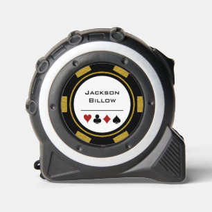 Black And Gold Las Vegas Casino Poker Chip Tape Measure