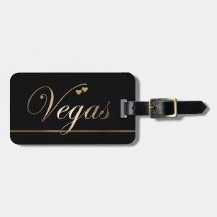 Black and Gold Las Vegas Luggage Tag