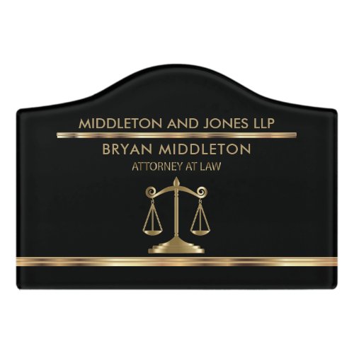 Black and Gold Law Firm Designs Door Sign