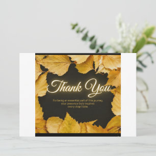 Black and Gold Leaf Nursing Graduation Thank You C Card