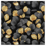 Black and gold leaves. Pattern Fabric