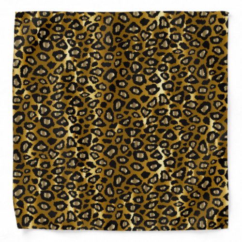 Black and Gold Leopard Animal Pattern Bandana