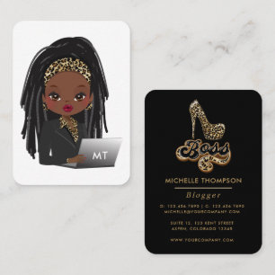Black and Gold Leopard Boss Lady Business Card