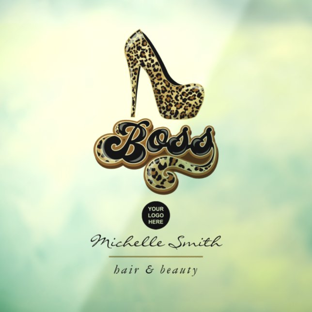 Black and Gold Leopard Boss Lady Window Cling (Sheet 3)