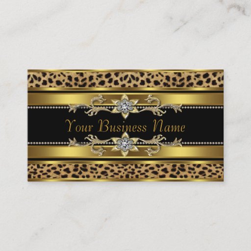 Customizable Gold Black Leopard Business Cards
