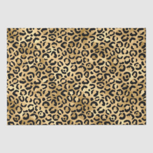 Black and Gold Leopard Print Cheetah Animal Print Tissue Paper