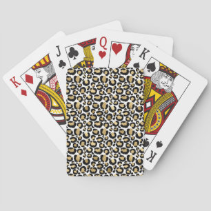 Black and Gold Leopard Print Poker Cards