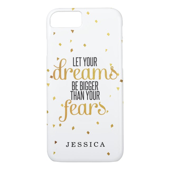 Black and Gold Let Your Dreams Inspirational Quote Case-Mate iPhone Case (Back)