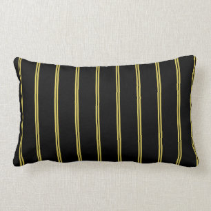 Black and Gold Lines Lumbar Pillow