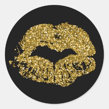 Black And Gold Lips Stickers by TheLipstickLady at Zazzle