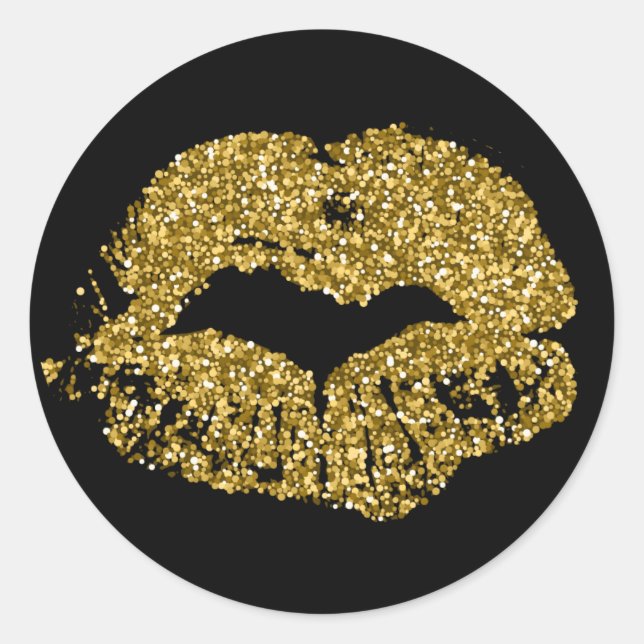 Black and Gold Lips Stickers (Front)