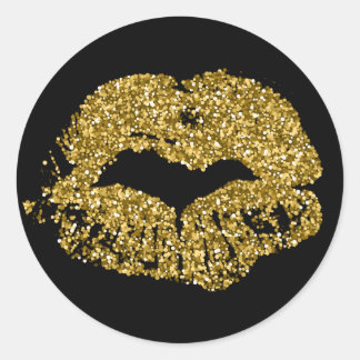 Black and Gold Lips Stickers