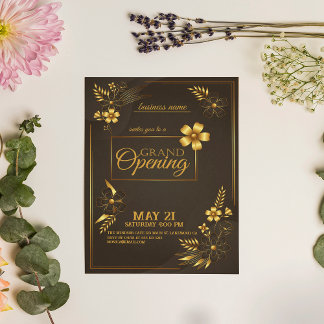 Black and Gold  Logo Grand Opening  Invitation